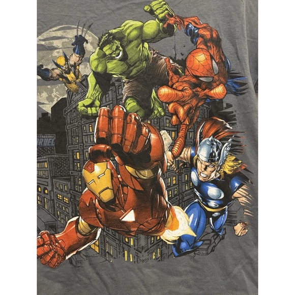 NWT Marvel Comics Avengers Superhero Graphic Shirt Thor Spider-Man Iron Medium - Picture 2 of 4